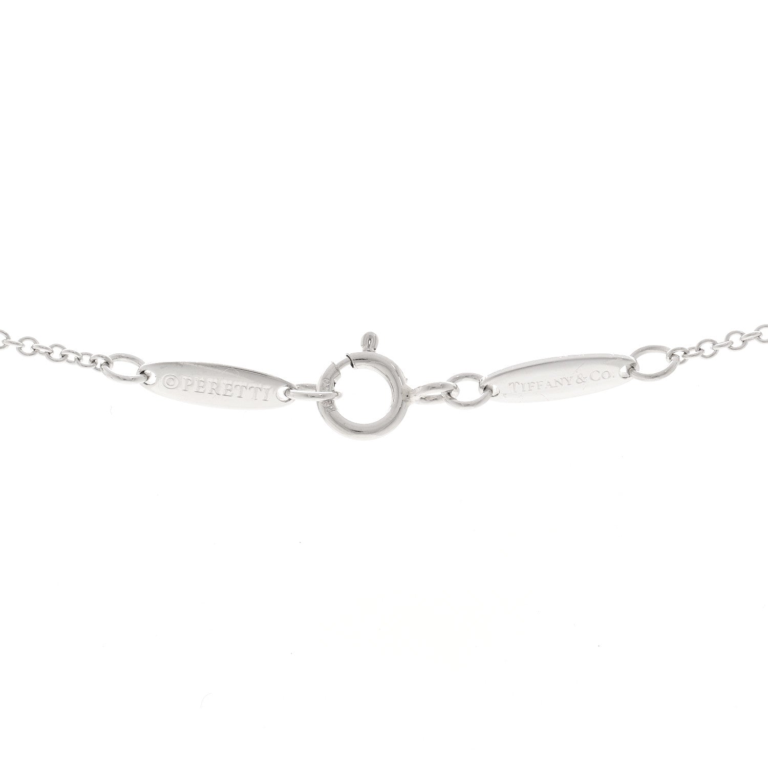Tiffany Platinum Diamond 6.5mm Elsa Peretti Bean Pendant Necklace 4 of 5