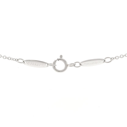 Tiffany Platinum Diamond 6.5mm Elsa Peretti Bean Pendant Necklace 4 of 5