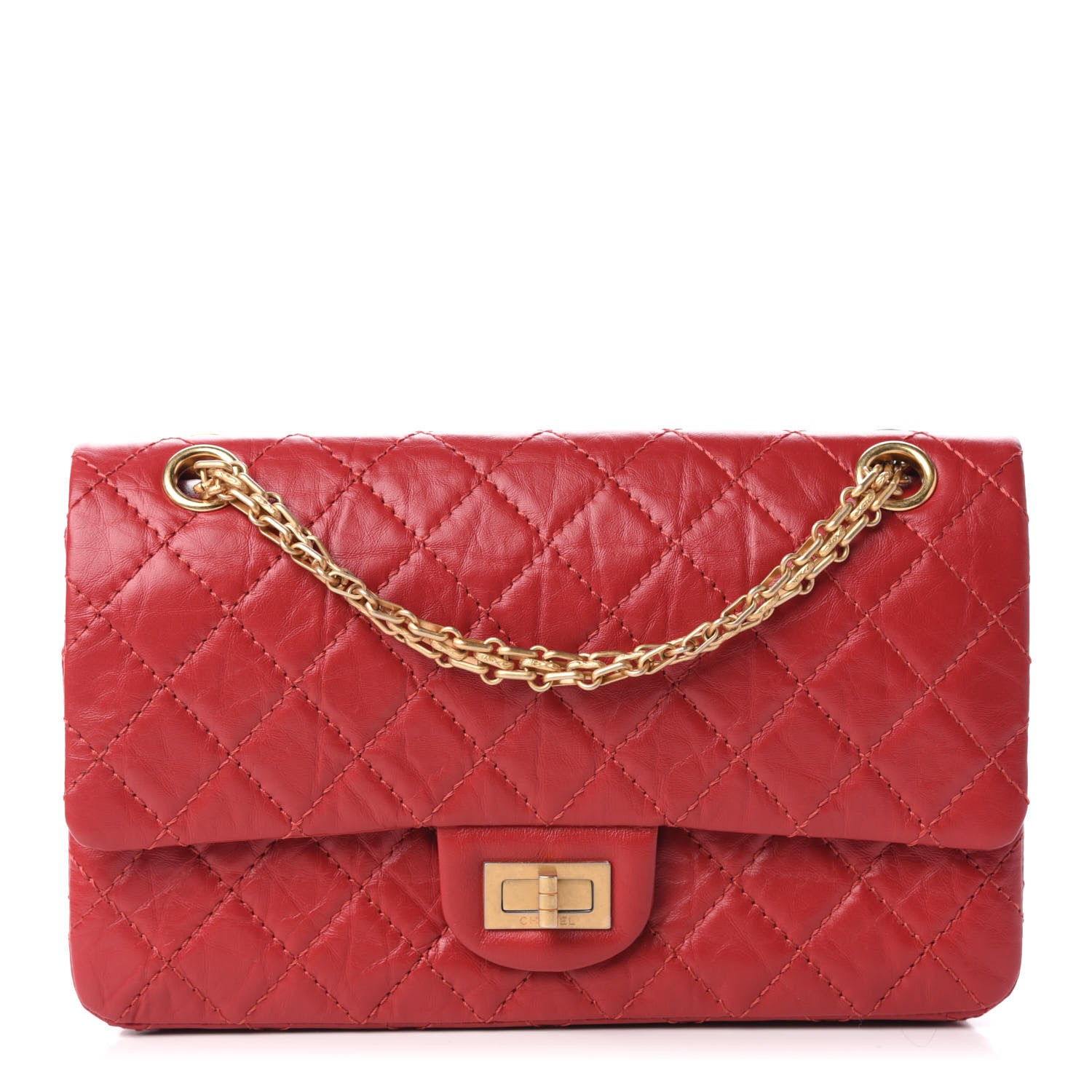 Chanel Aged Calfskin Quilted 2.55 Reissue 225 Flap Red 1 of 11