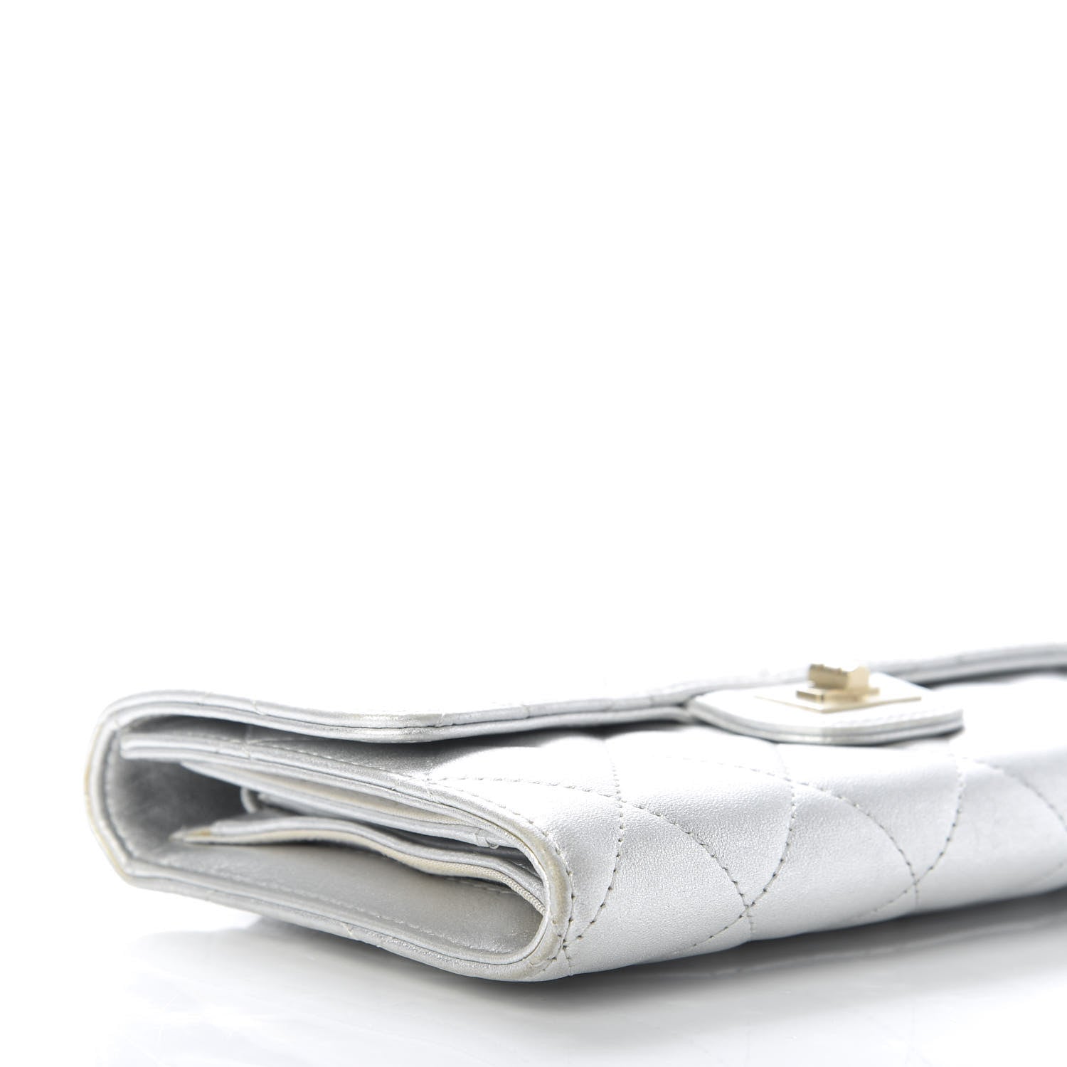 Chanel Metallic Lambskin Quilted Reissue Wallet Silver 6 of 11