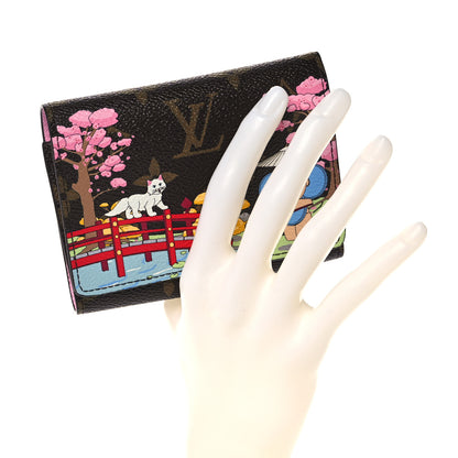 Louis Vuitton Monogram 2021 Christmas Animation Japanese Garden Victorine Wallet Wisteria Pink 2 of 7