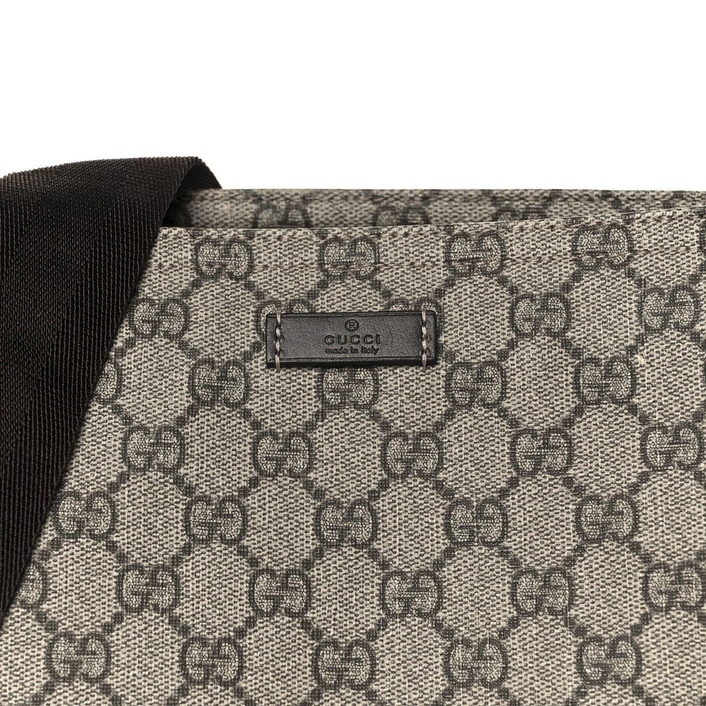 GG Supreme Monogram Medium Flat Messenger Bag Dark Brown