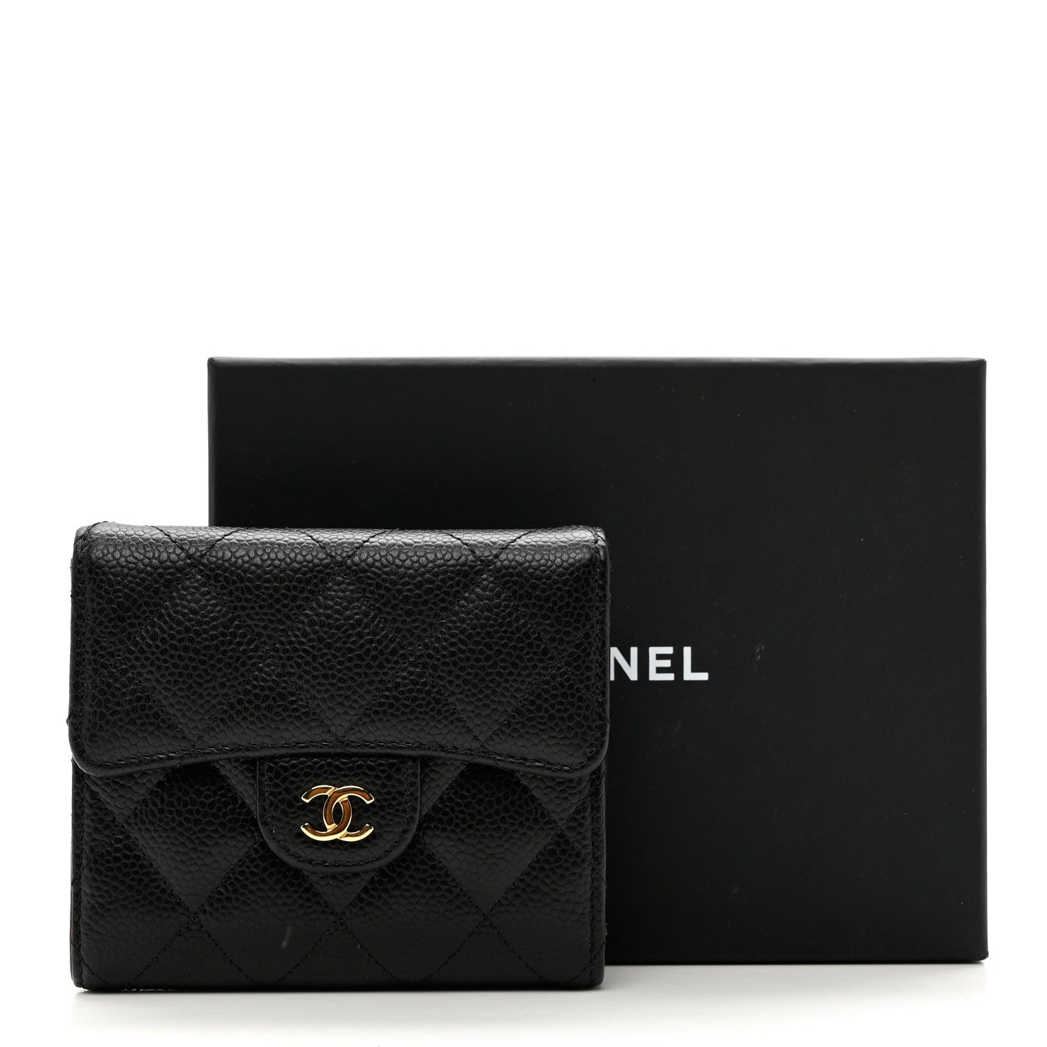 Chanel Caviar Quilted Compact Flap Wallet Black 9 of 9