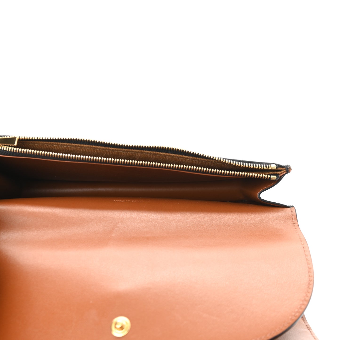 Triomphe Canvas Lambskin Wallet On Strap Tan