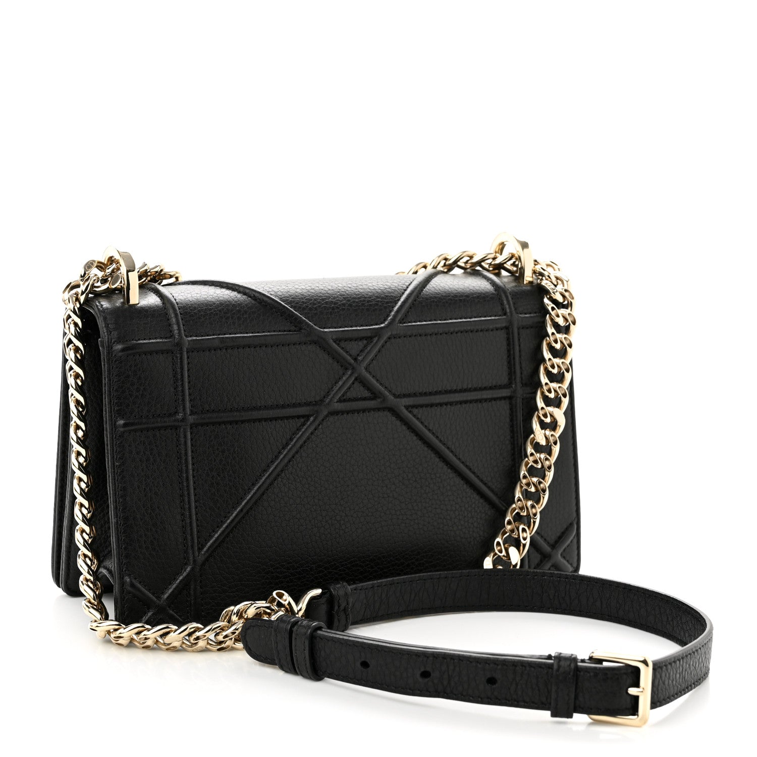Christian Dior Grained Calfskin Medium Diorama Flap Bag Black 3 of 9