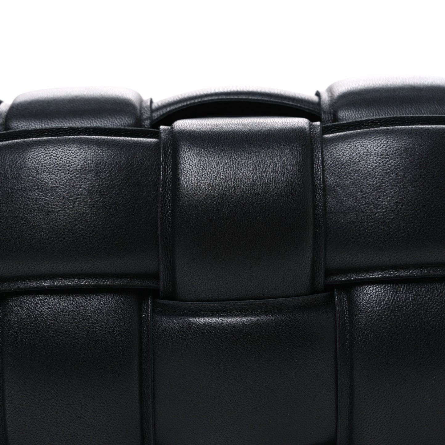 Nappa Maxi Intreccio Padded Cassette Crossbody Bag Black