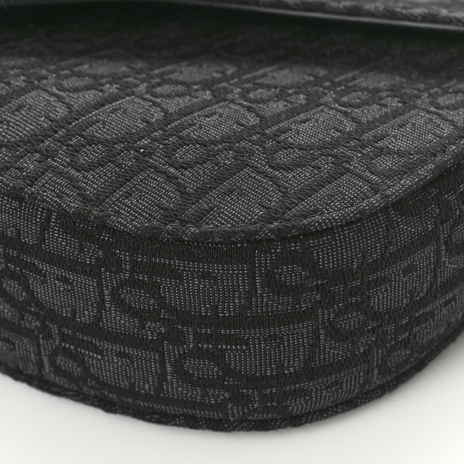 Christian Dior Oblique Jacquard Grained Calfskin Saddle Messenger Pouch Black 10 of 10