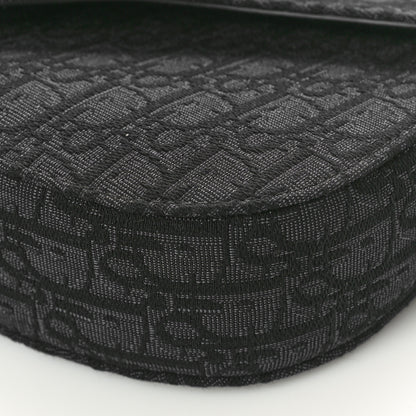 Christian Dior Oblique Jacquard Grained Calfskin Saddle Messenger Pouch Black 10 of 10
