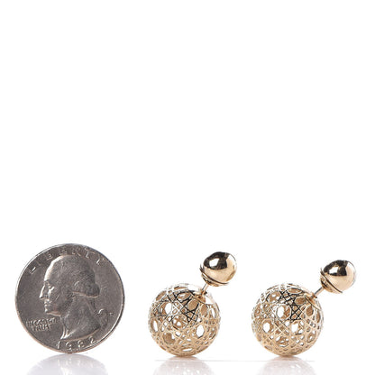 Christian Dior Cannage Mise En Dior Tribal Earrings Gold 2 of 6