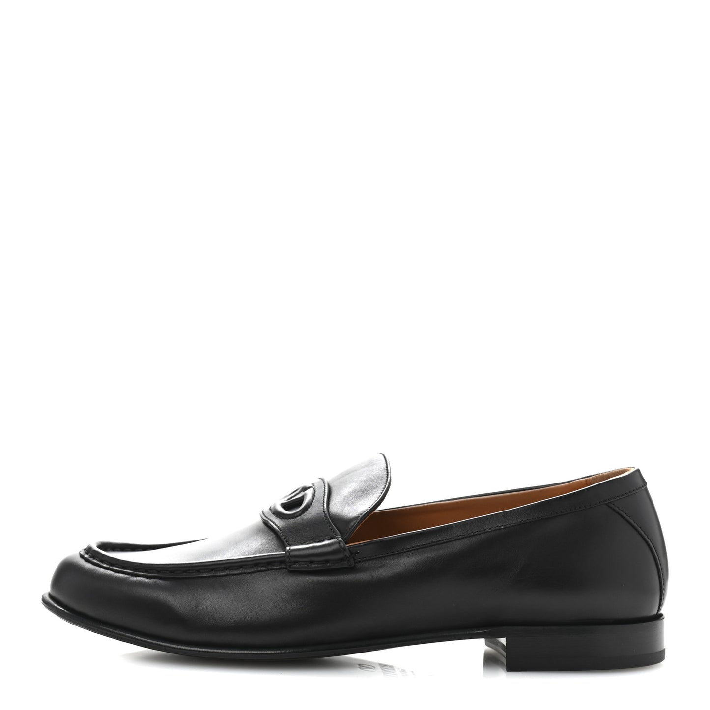 Calfskin Mens VLogo Loafers 43.5 Black