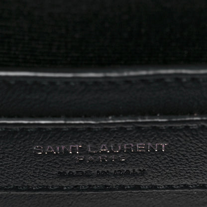 Saint Laurent Grain De Poudre Textured Mixed Matelasse Triquilt Small Monogram Satchel Black 5 of 7