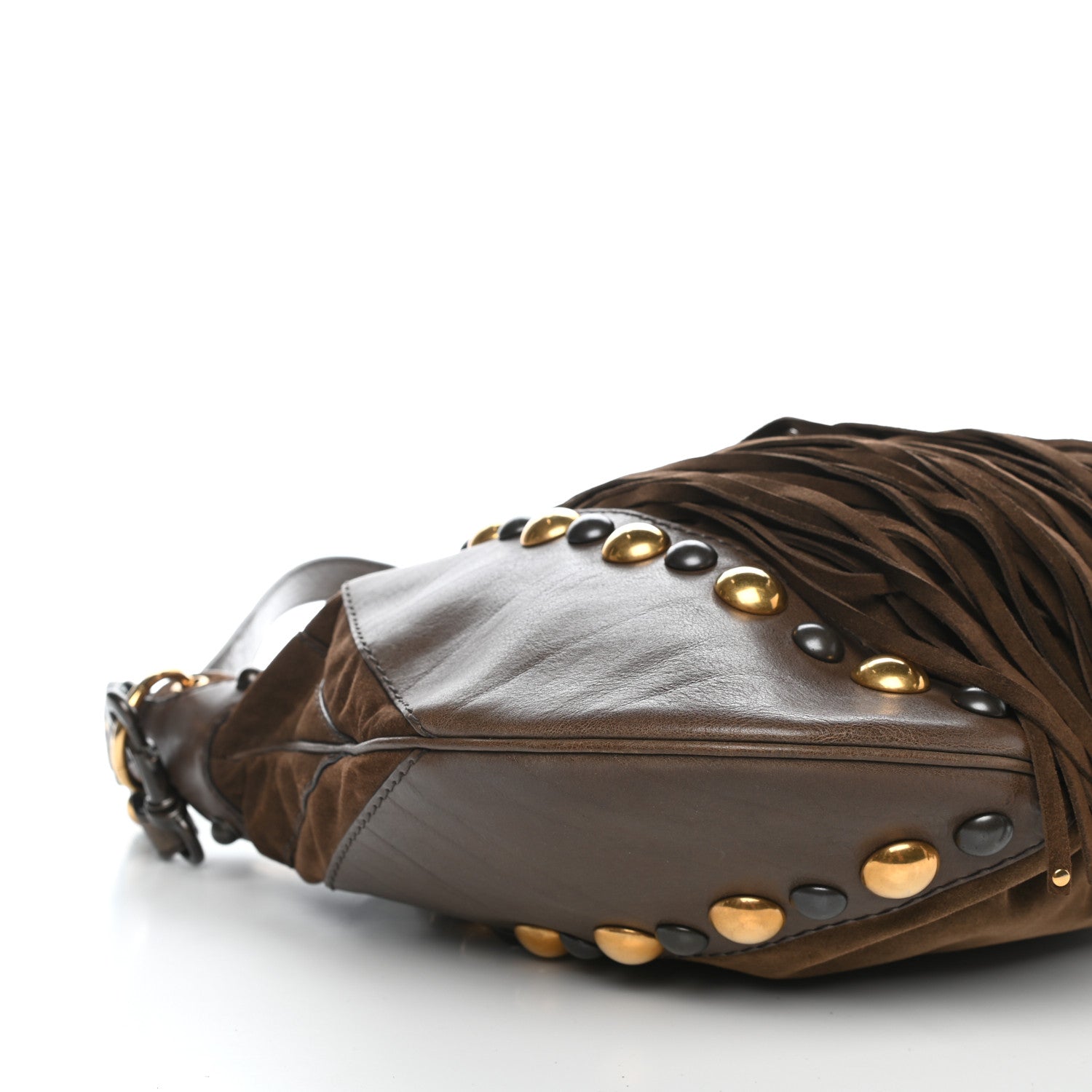 Gucci Calfskin Suede Fringe Babouska Hobo Brown 8 of 11
