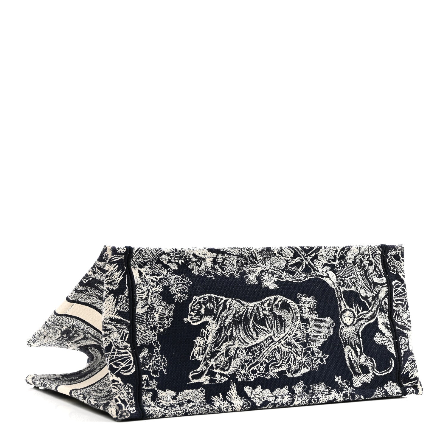 Christian Dior Canvas Embroidered Medium Dioriviera Toile De Jouy Reverse Book Tote Blue 4 of 9