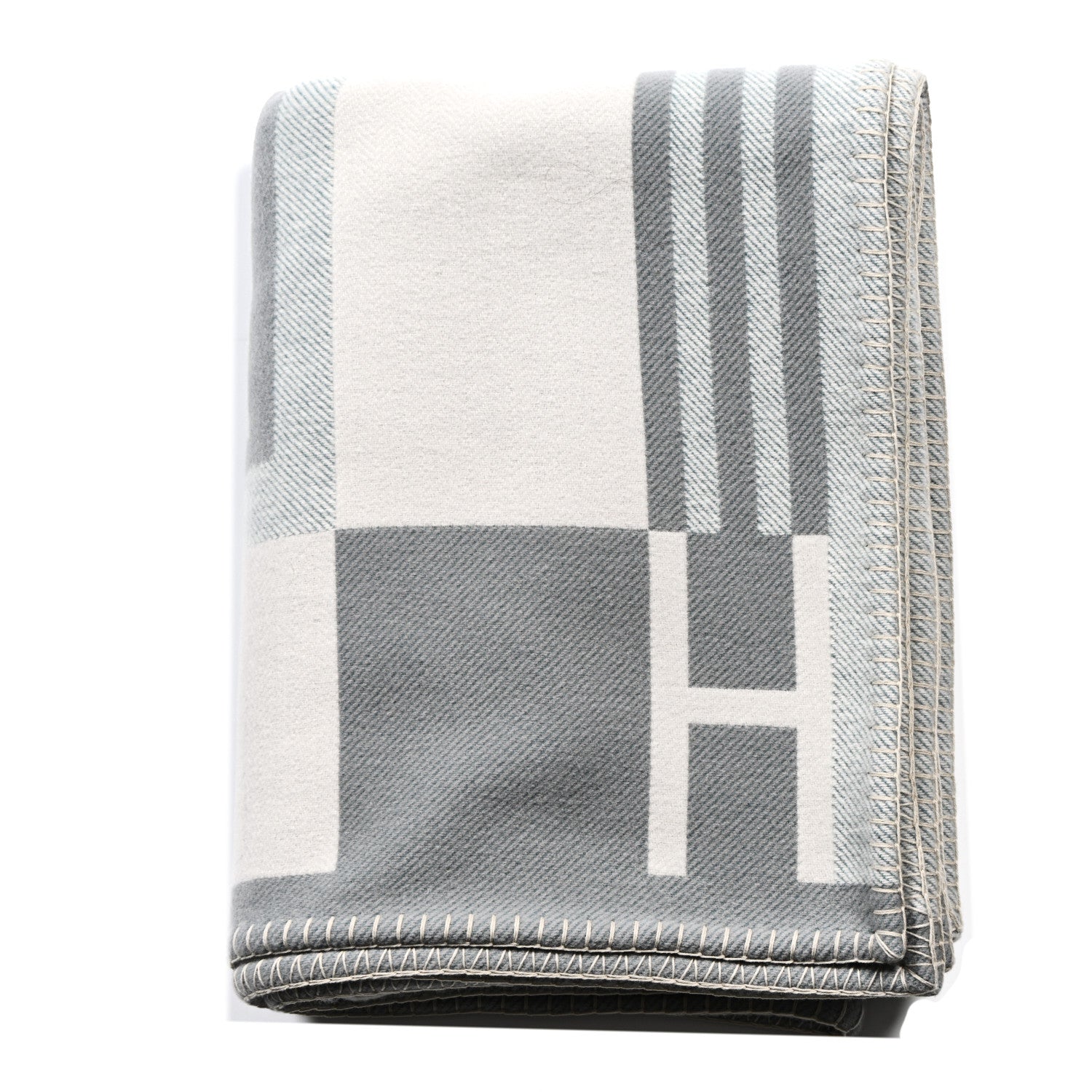Hermes Wool Cashmere Ithaque Blanket Gris Perle 1 of 3
