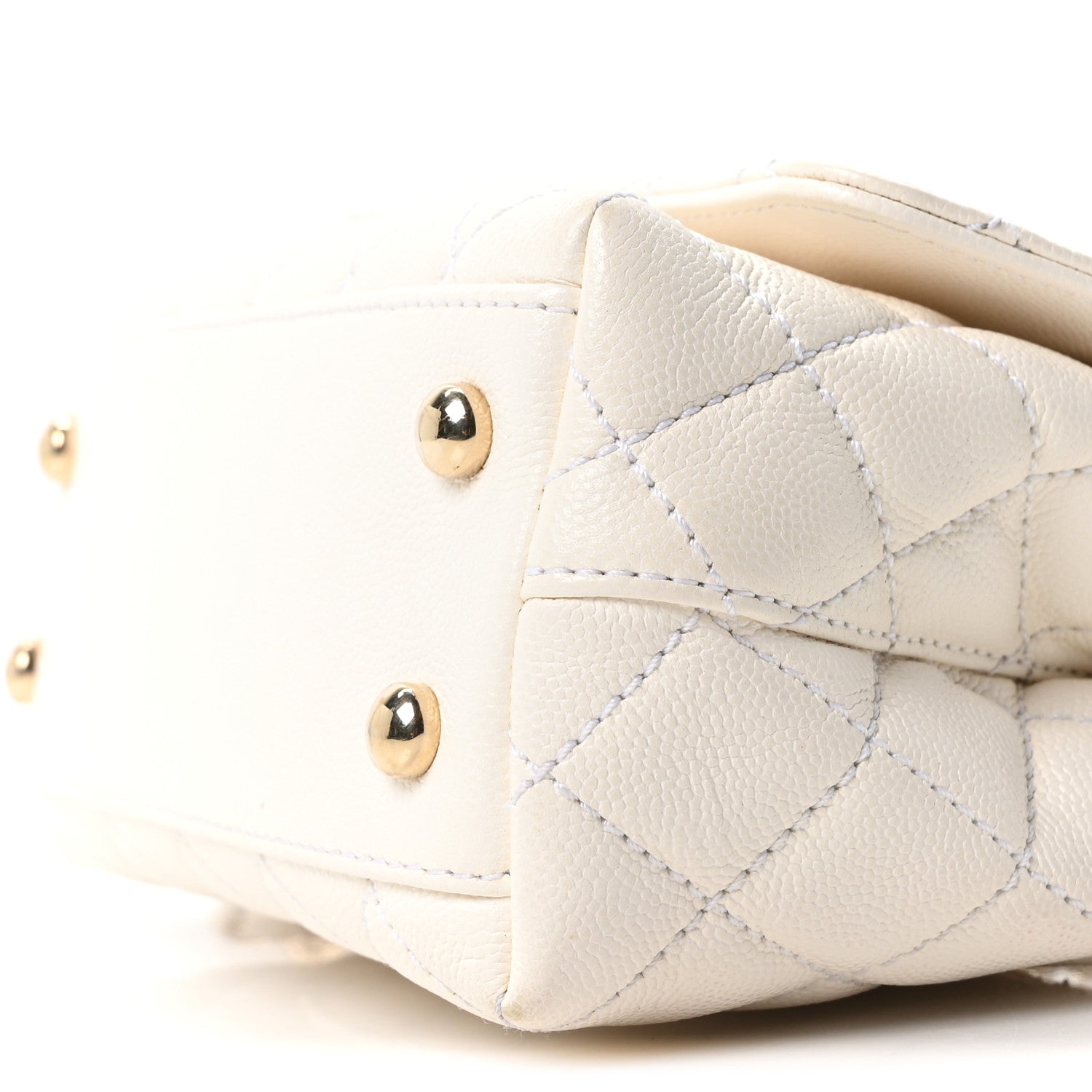 Chanel Caviar Quilted Extra Mini Coco Handle Flap White 10 of 10