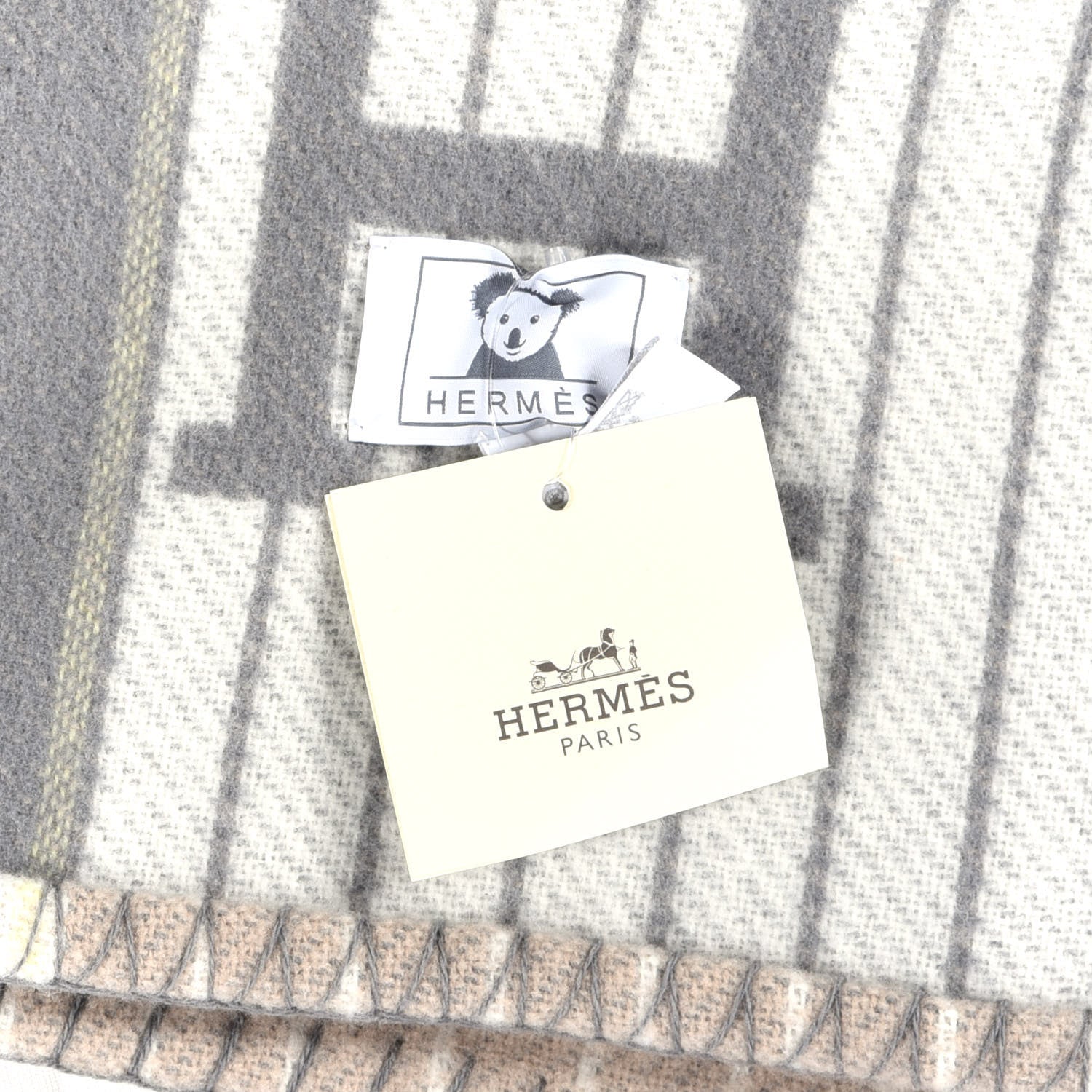 Hermes Wool Cashmere Avalon Passe-Passe Blanket Naturel 3 of 3
