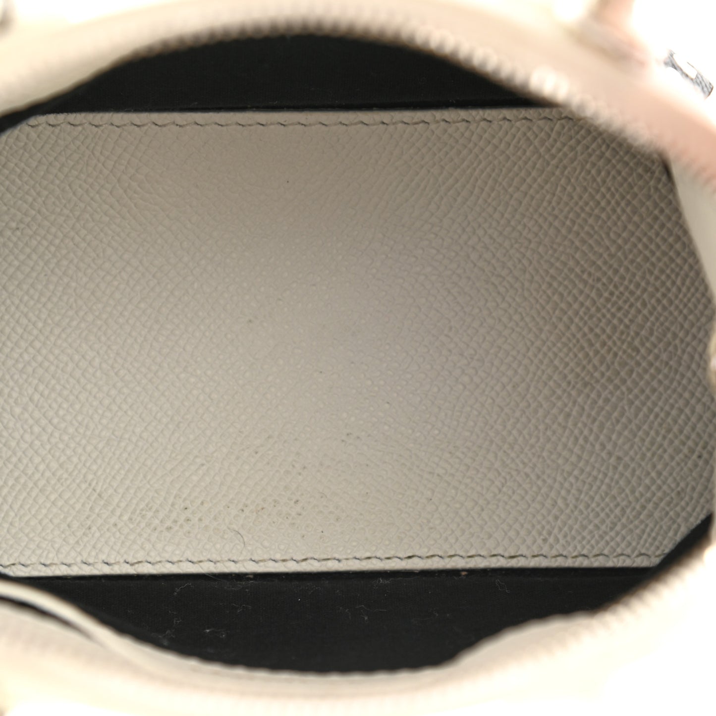 Grained Calfskin XXS Ville Top Handle Bag White Black