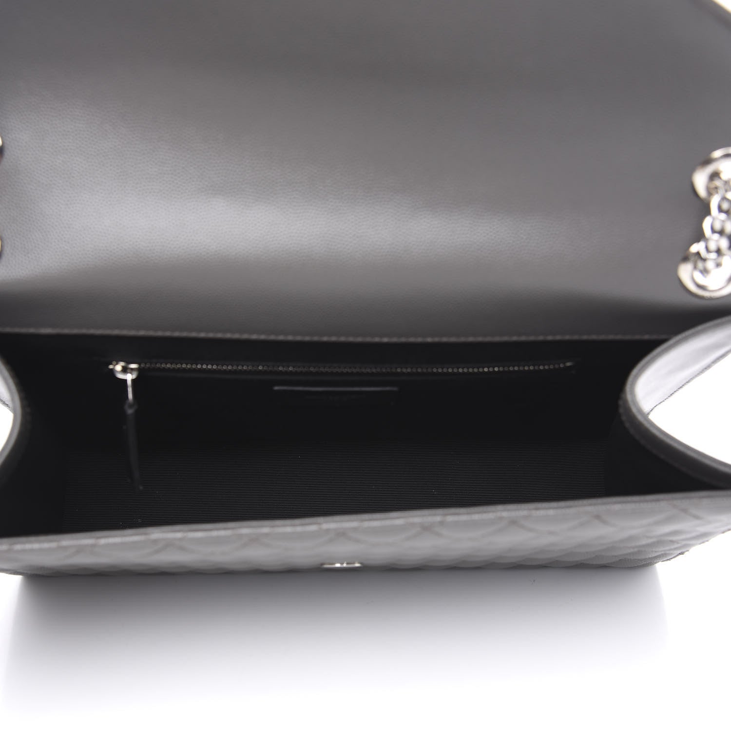 Saint Laurent Grain De Poudre Large Tri-Quilt Monogram Satchel Fog 4 of 8