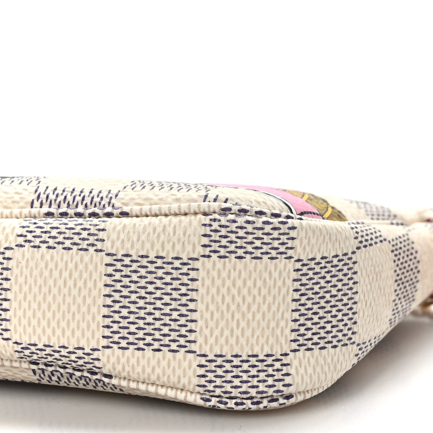 Louis Vuitton Damier Azur 2021 Christmas Animation Hollywood Mini Pochette Accessories Fuchsia 8 of 8