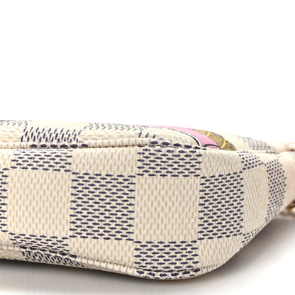 Louis Vuitton Damier Azur 2021 Christmas Animation Hollywood Mini Pochette Accessories Fuchsia 8 of 8
