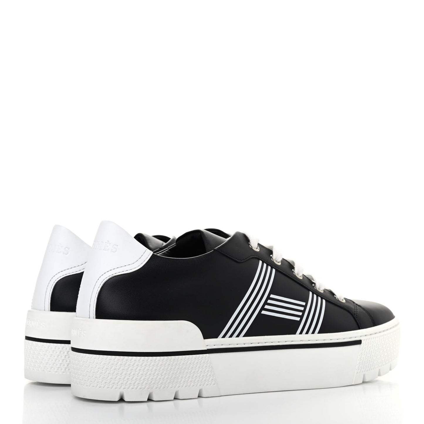 Calfskin Womens Dare Sneakers 38 Black White
