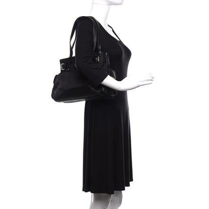 Prada Tessuto Nylon Calfskin Shoulder Bag Black 2 of 9