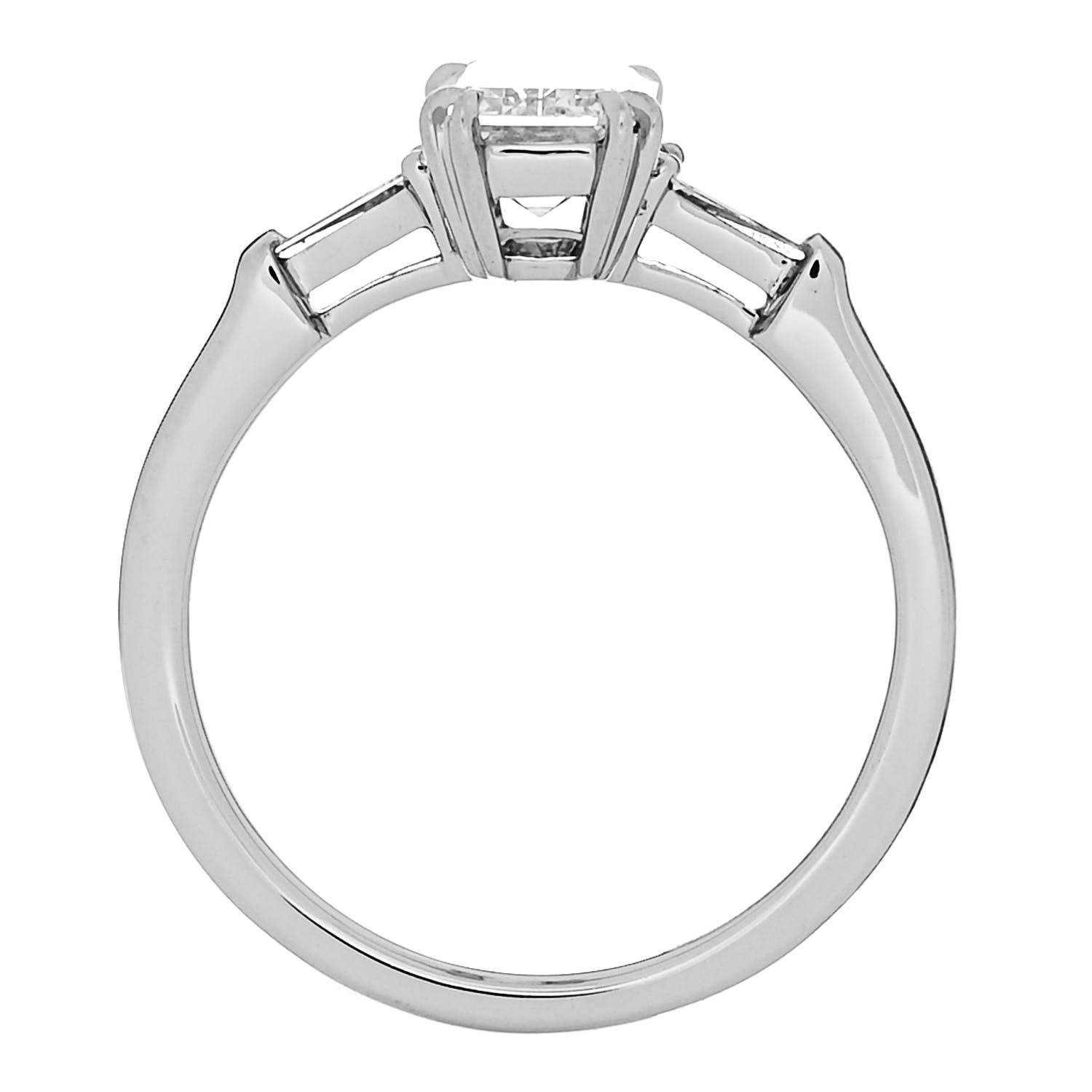 Parker & West by FASHIONPHILE Platinum Diamond 1.157ct Emerald Cut Tapered Baguette Engagement Ring  50 5.25 5 of 10