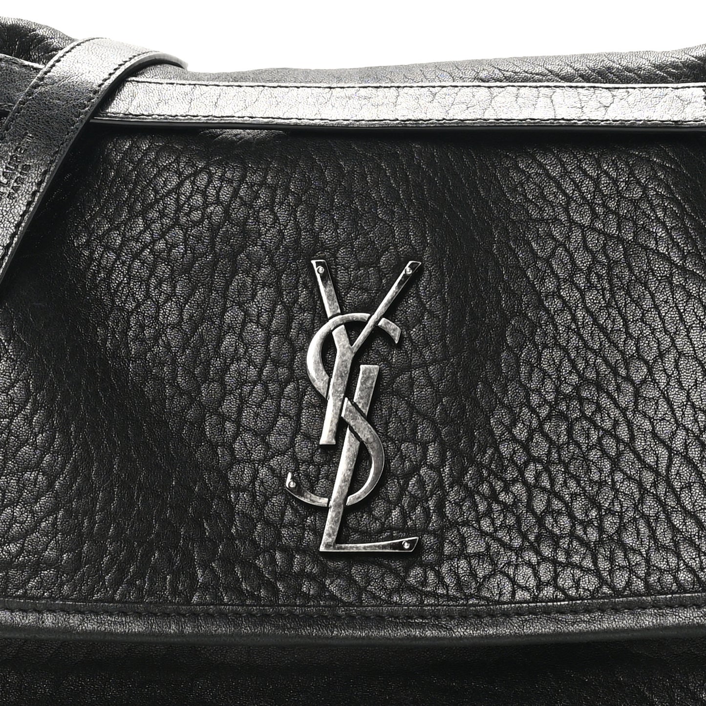 Grained Lambskin Monogram Medium Niki Chain Satchel Black