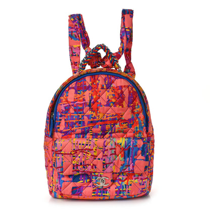 Chanel Foulard Fabric Quilted Printed Backpack Pink 1 of 9