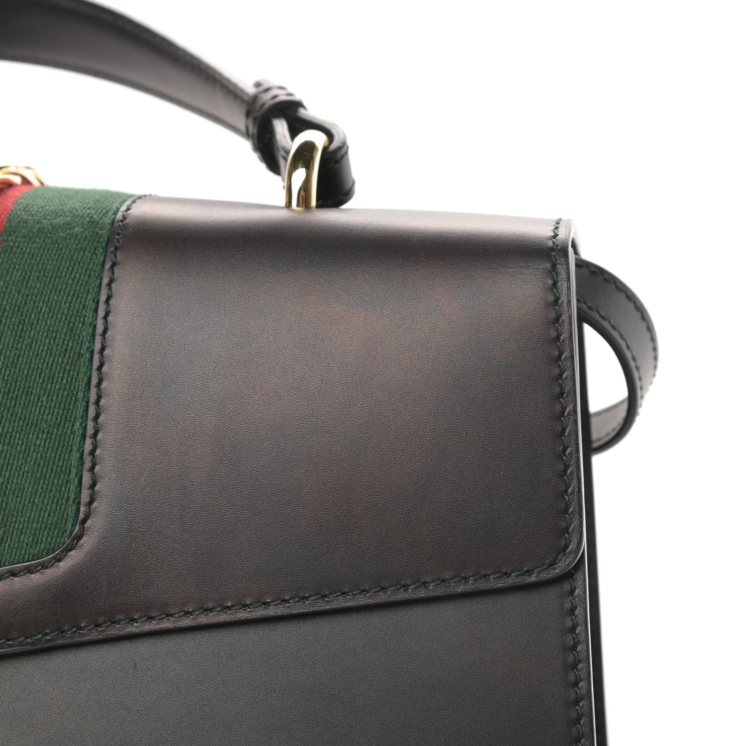 Gucci Calfskin Medium Sylvie Top Handle Bag Black 13 of 15