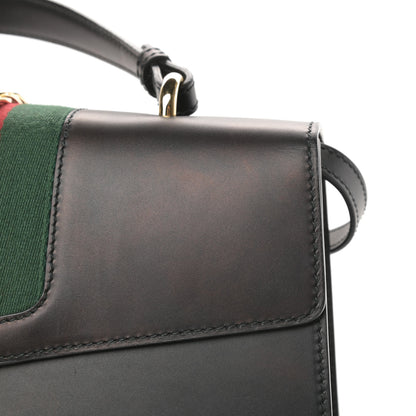 Gucci Calfskin Medium Sylvie Top Handle Bag Black 13 of 15