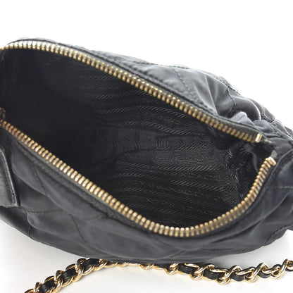 Prada Nylon Tessuto Impuntu Quilted Shoulder Bag Black 5 of 14