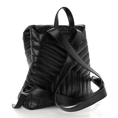 Saint Laurent Calfskin Y Quilted Monogram Medium Loulou Backpack Black 3 of 11