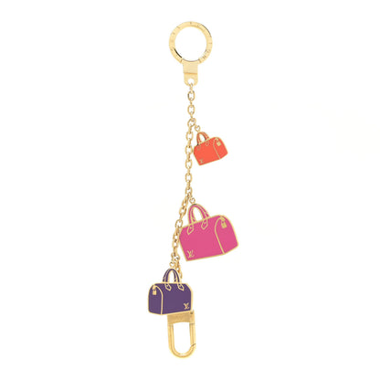 Louis Vuitton Enamel Iconic Speedy Bag Charm Chain Gold 1 of 6