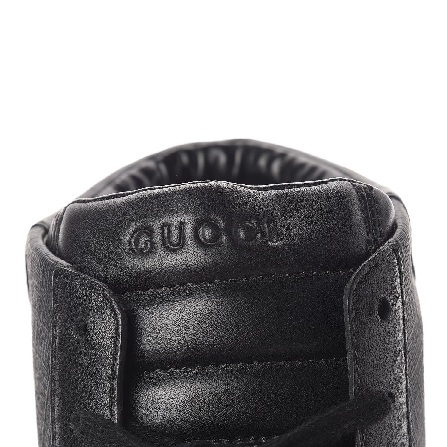 Gucci GG Supreme Monogram Calfskin Mens Hightop Sneakers 9.5 Black 6 of 13