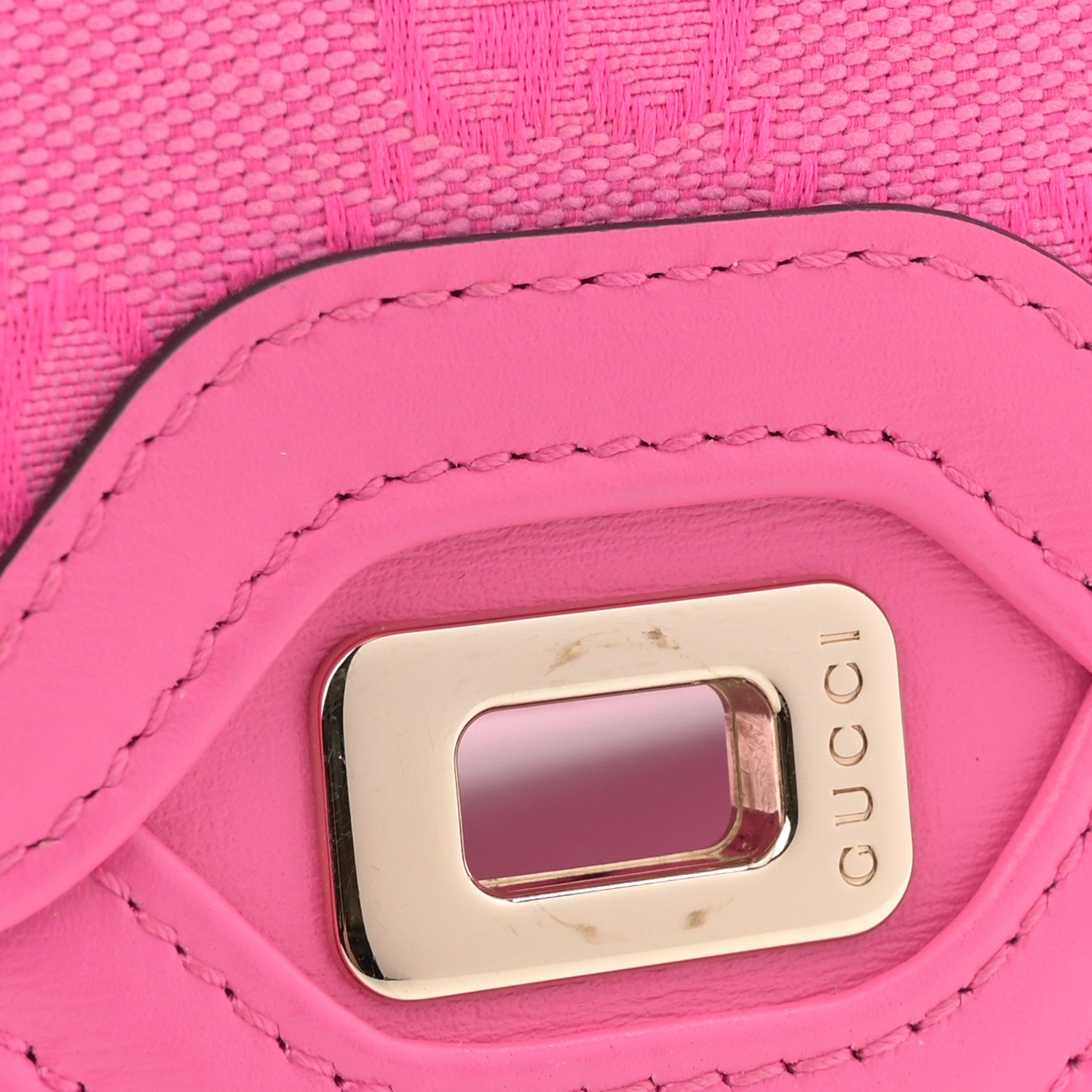 Gucci GG Monogram Textured Dollar Calfskin Small Luce Shoulder Bag Pink 12 of 12