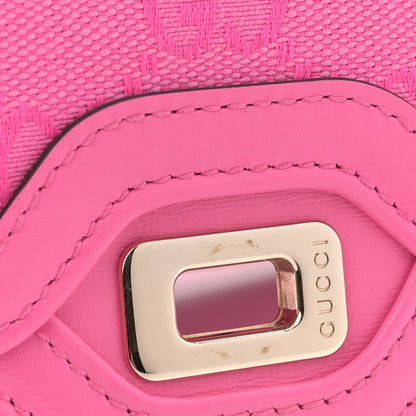 Gucci GG Monogram Textured Dollar Calfskin Small Luce Shoulder Bag Pink 12 of 12