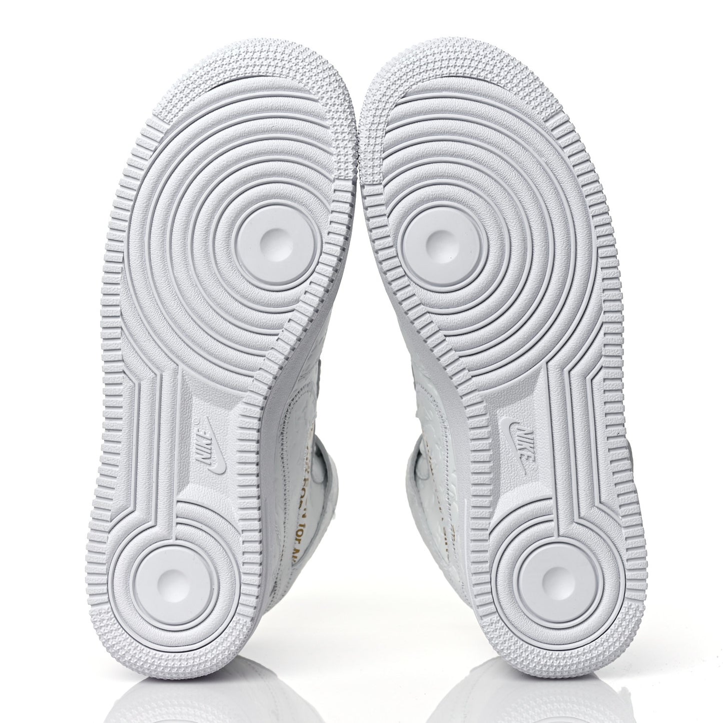 X NIKE AIR FORCE 1 Calfskin Monogram Mens Mid Sneakers 6 White