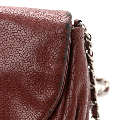 Chanel Caviar Half Moon Wallet On Chain WOC Dark Red 13 of 16