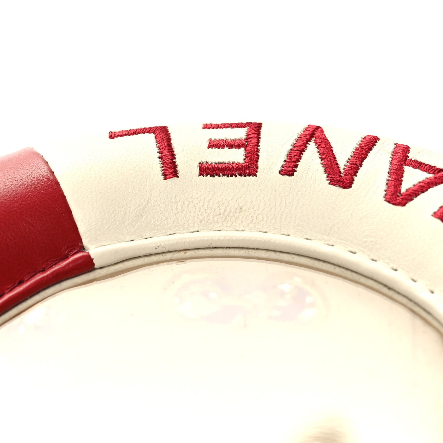 Lambskin Coco Lifesaver Round Bag Red White