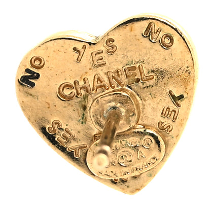 Chanel Metal Resin CC Heart Earrings Gold Black 4 of 4