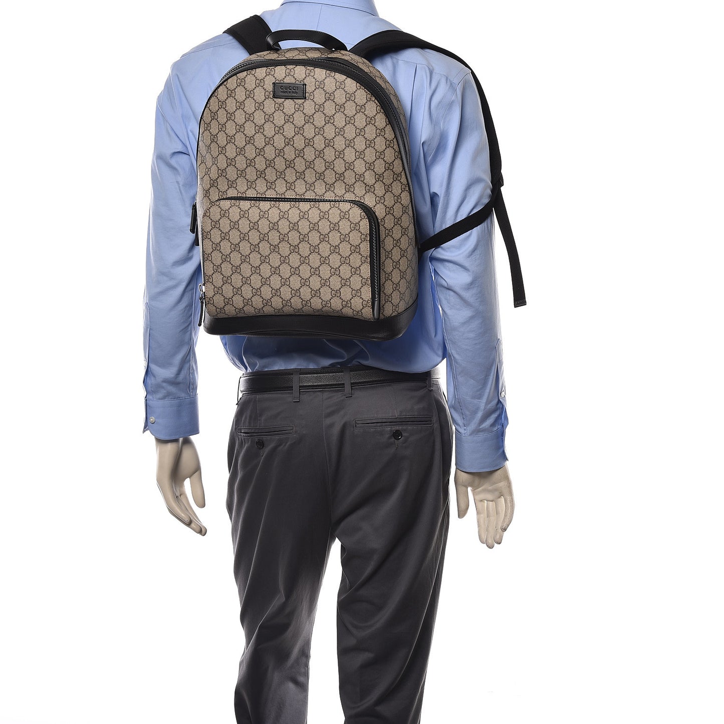 GG Supreme Monogram Medium Backpack Black