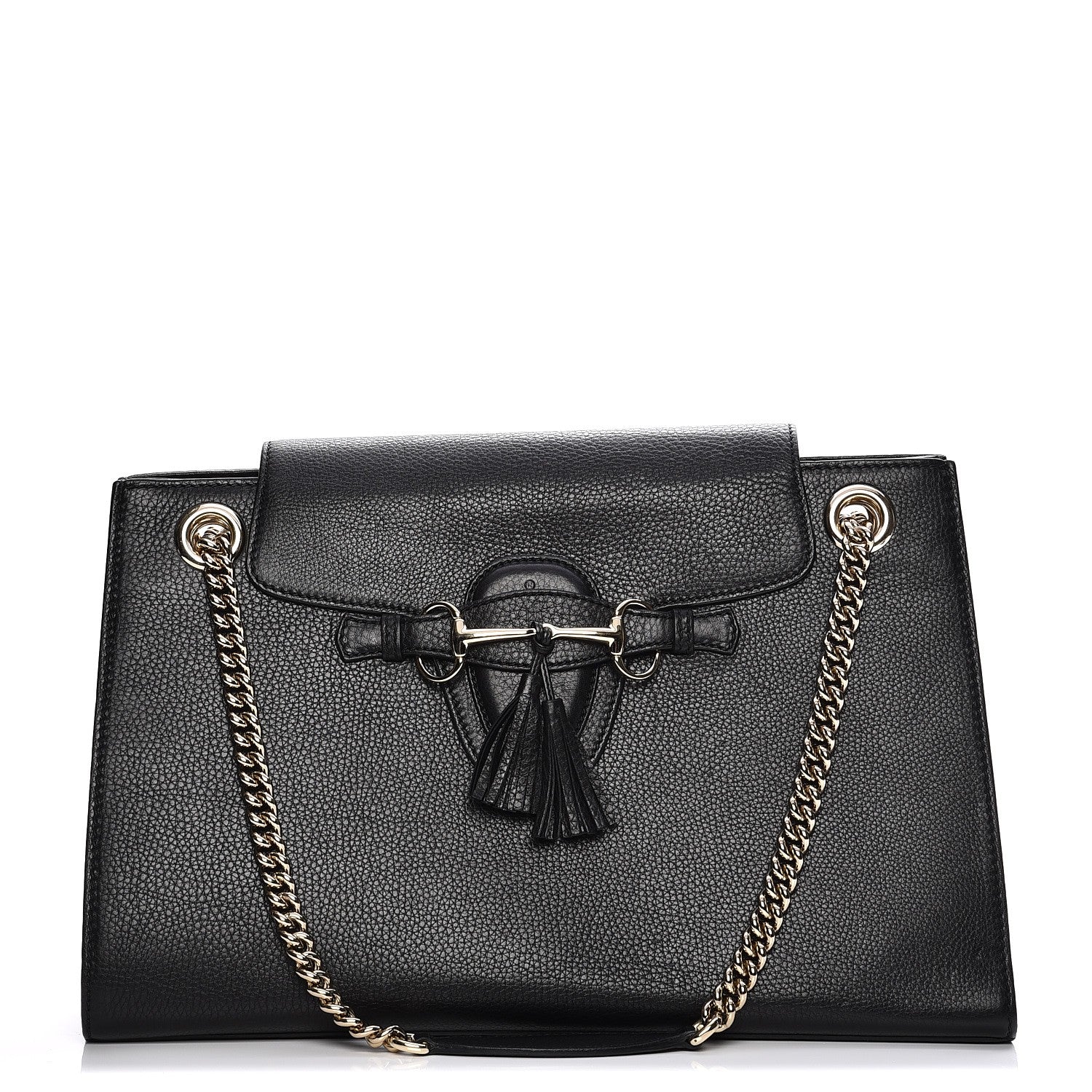 Gucci Cellarius Calfskin Large Emily Chain Shoulder Bag Black 1 of 11