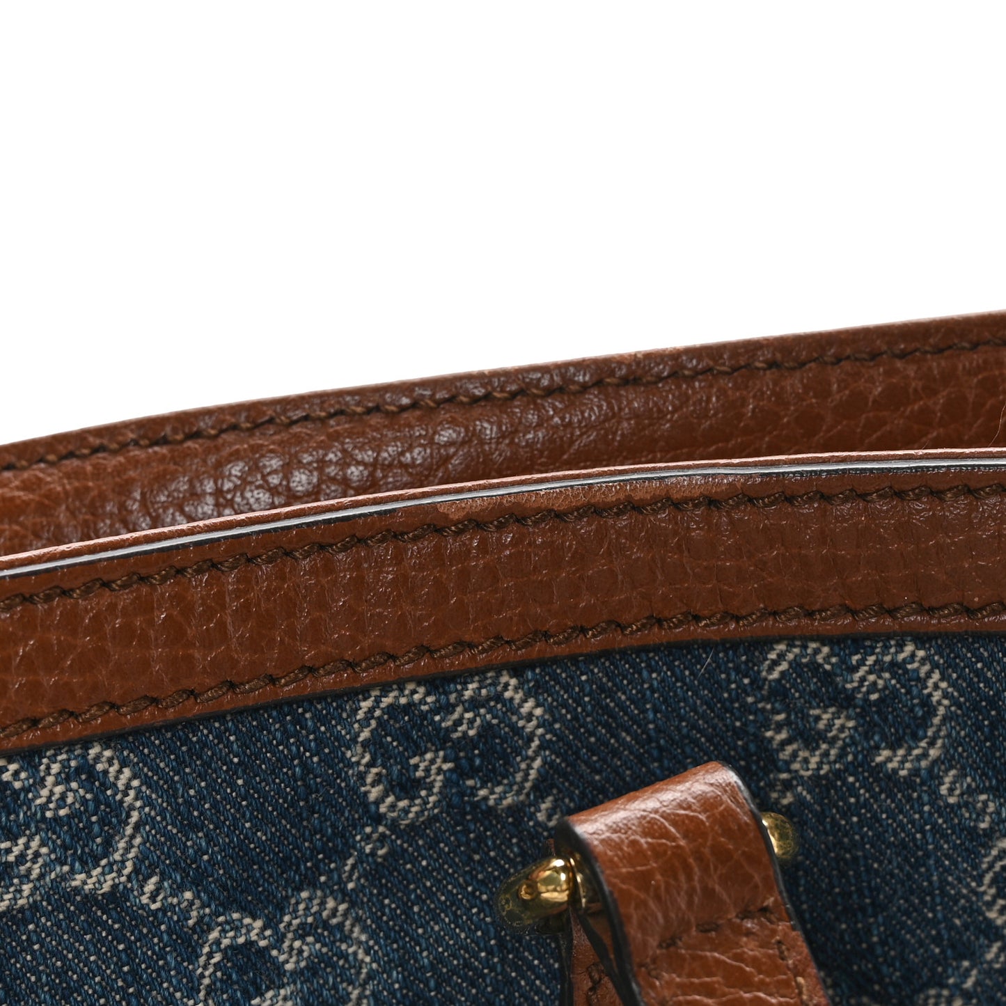New Denim GG Monogram Medium Ophidia Shopping Tote Blue Tea Cuir