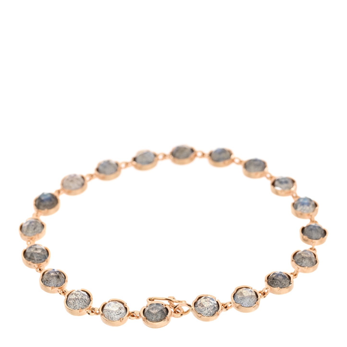 18K Rose Gold Labradorite Petite Classic Link Bracelet