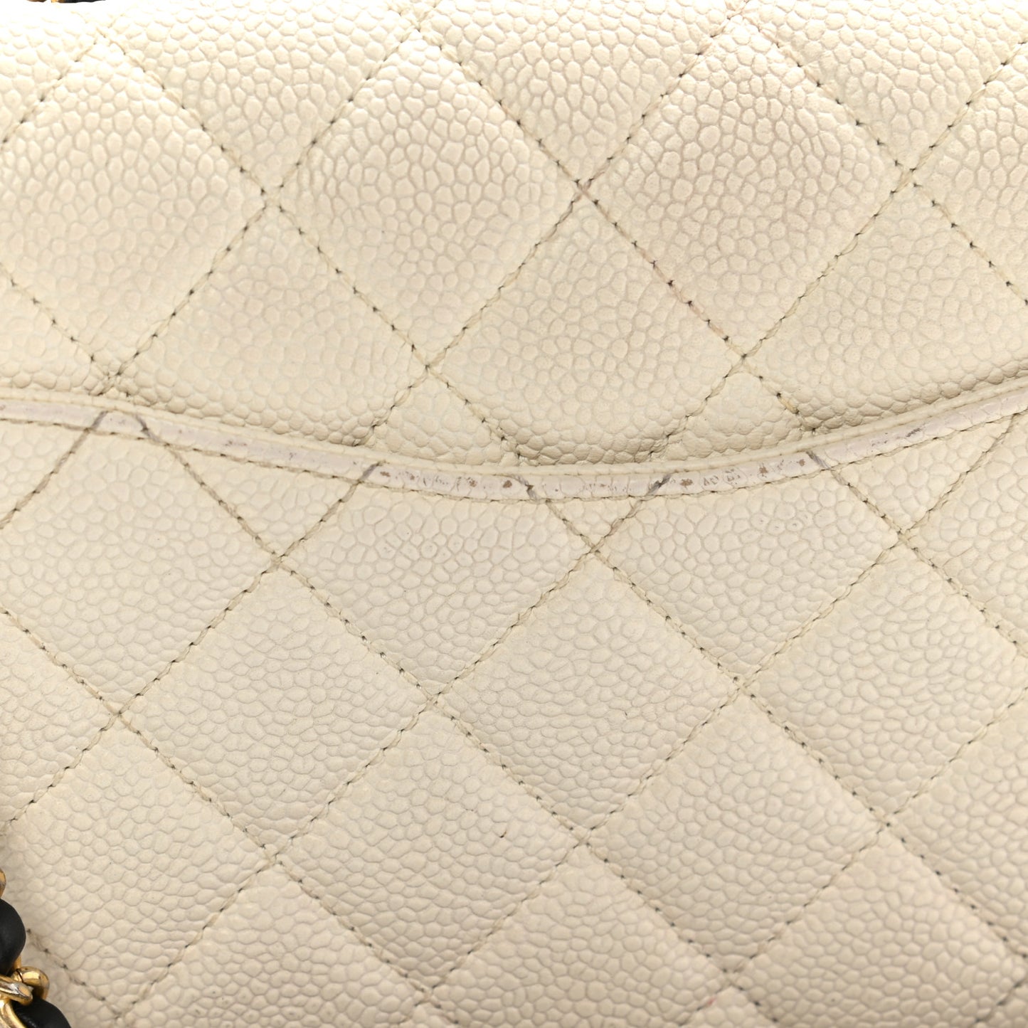 Caviar Quilted Small CC Filigree Flap White Black