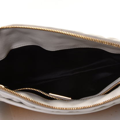 Miu Miu Nappa Matelasse Rider Clutch Miele Black White 9 of 11