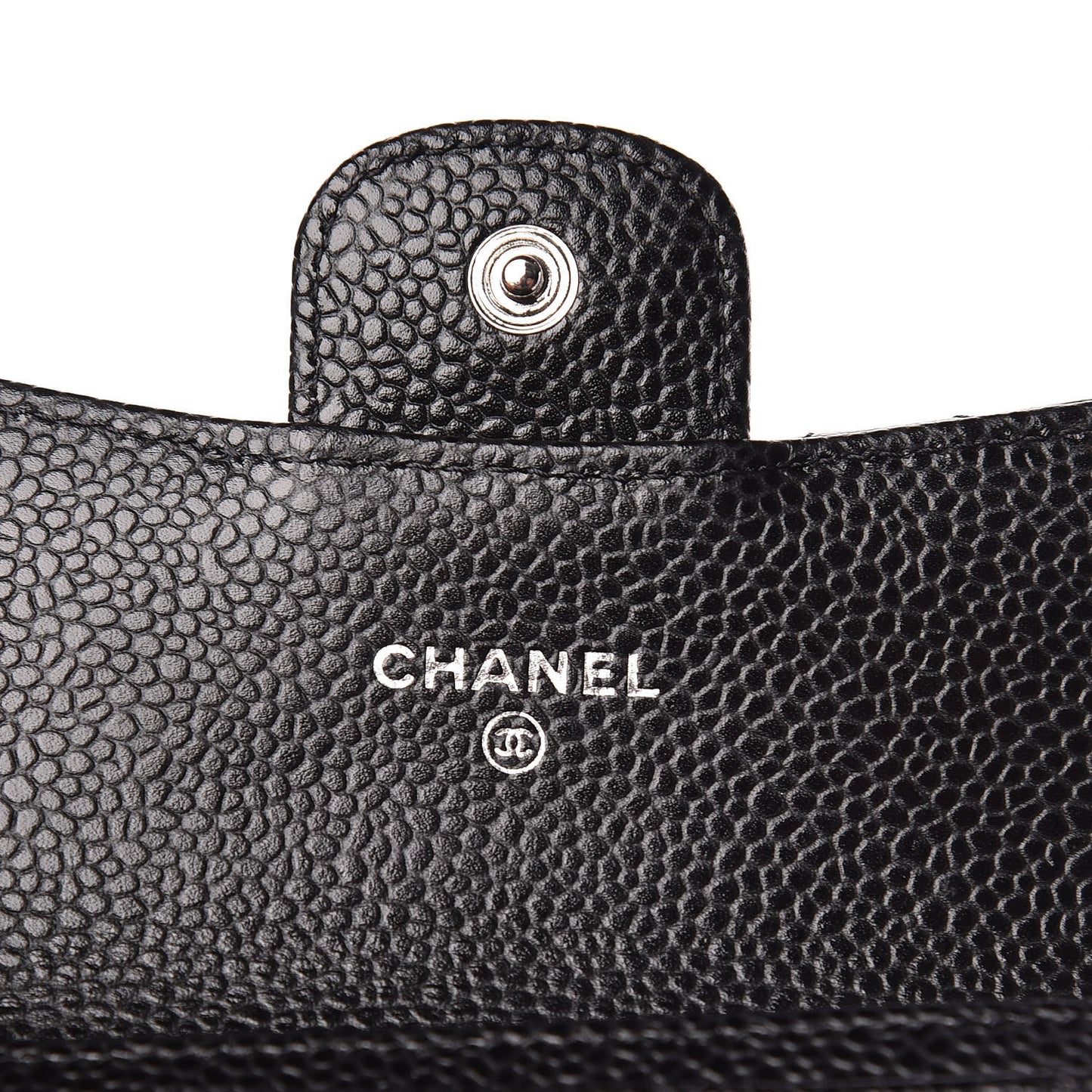 Caviar Quilted Flap Card Holder Black