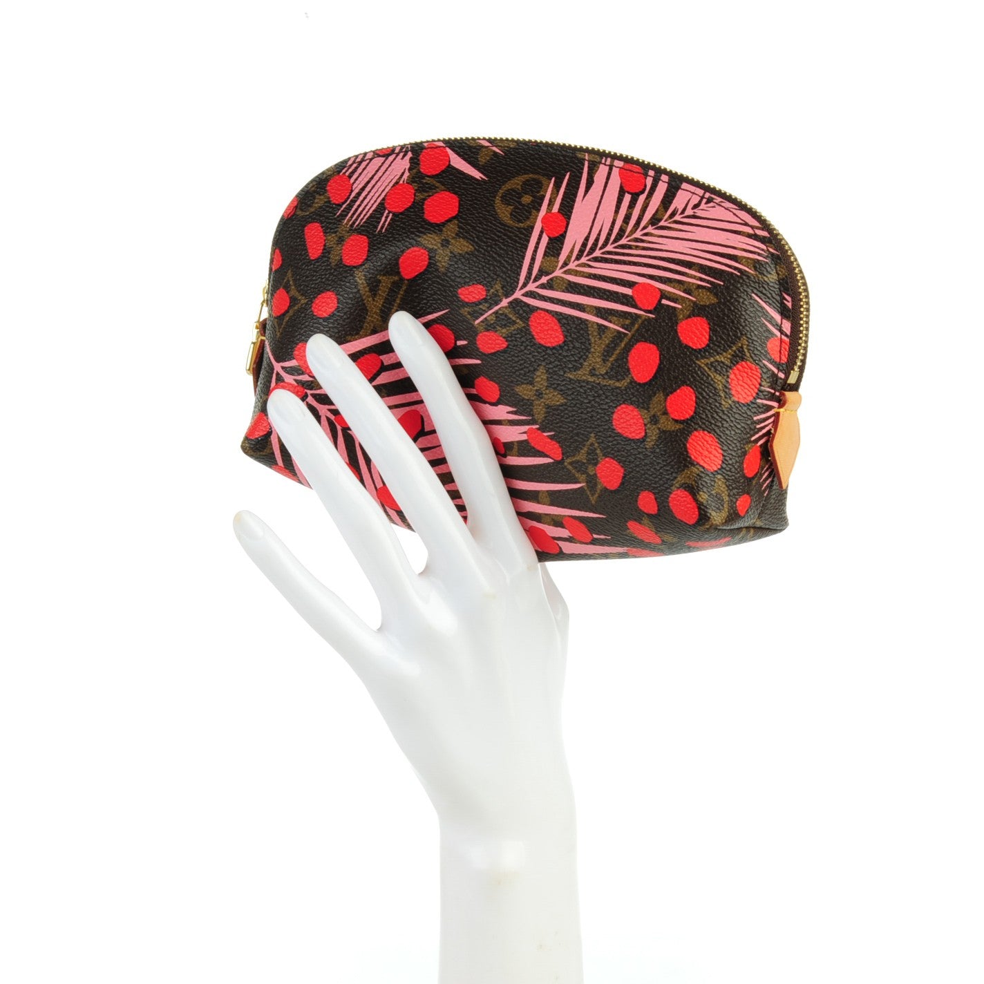 Monogram Jungle Dots Cosmetic Pouch Sugar Pink Poppy