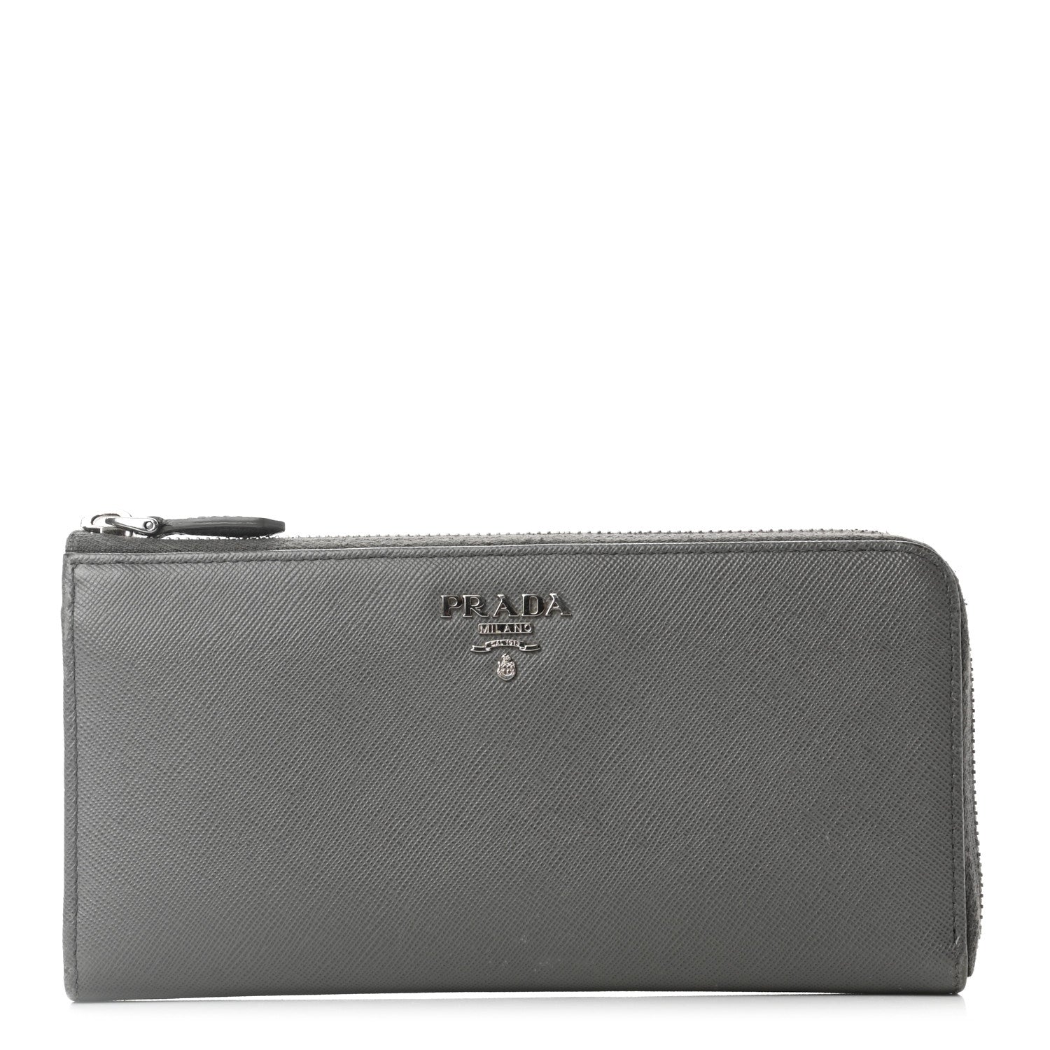 Prada Saffiano Metal Zip Around Wallet Marmo 1 of 7
